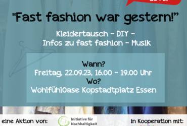 „FAST FASHION WAR GESTERN“. Kleidertausch am Kopstadtplatz