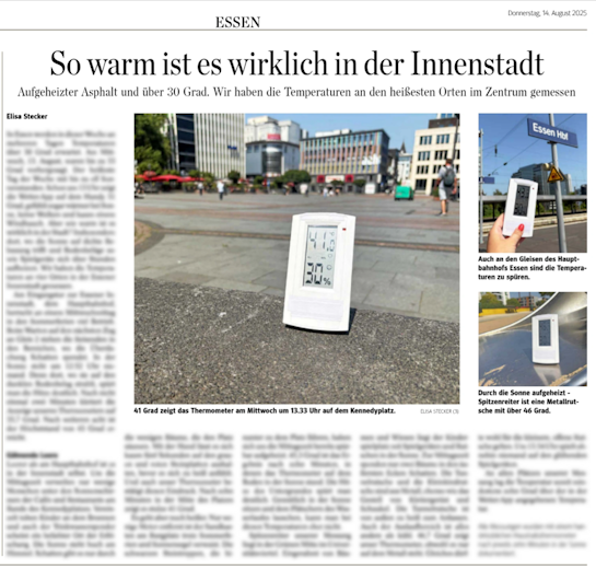 Hitzemessungen in Essen: Wenn der Asphalt glüht